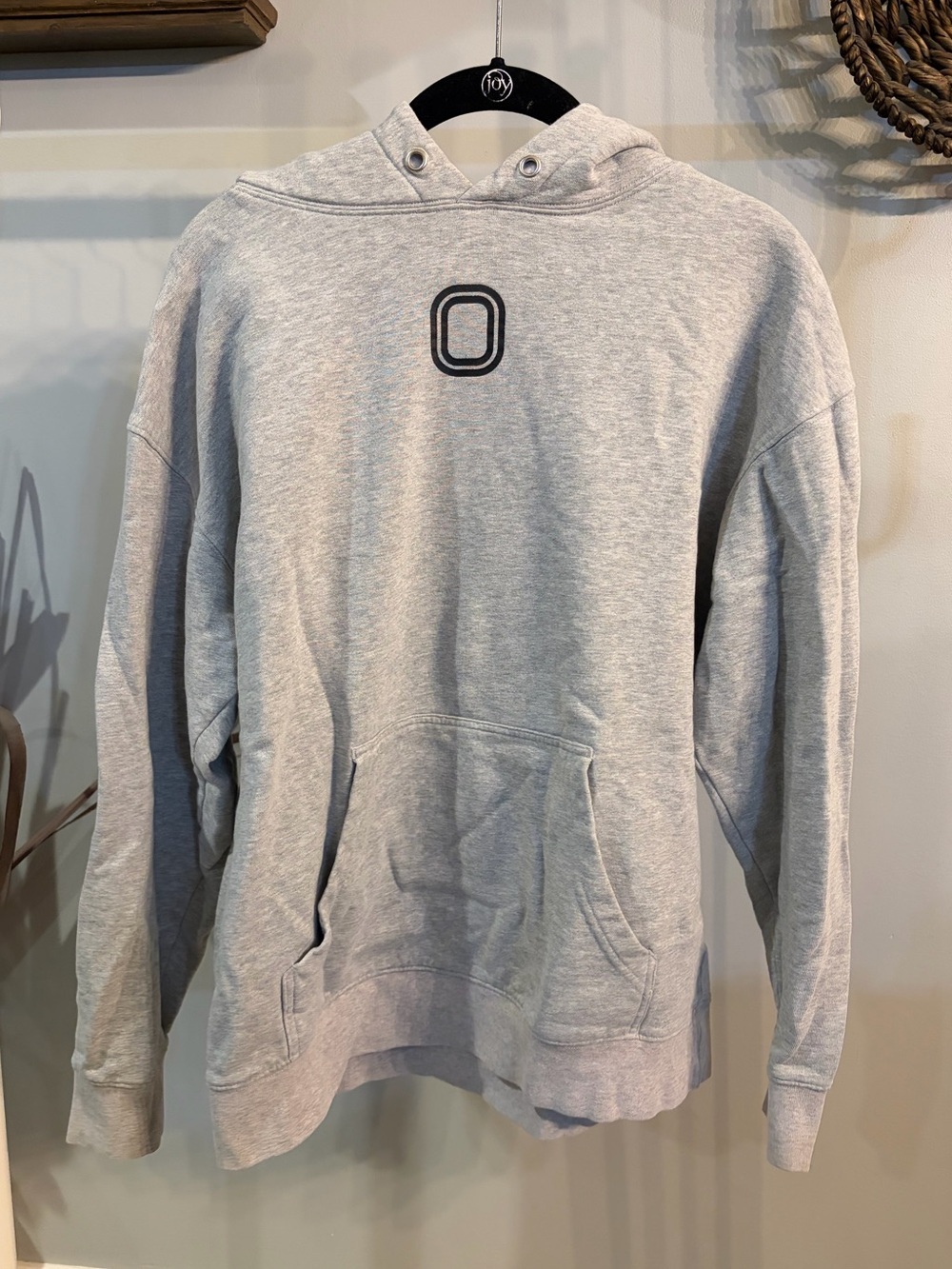 OT Classic Hoodie -Gray Hooded Pullover Sweatshirt - Large